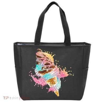 Fun Colorful Summer Time Chocolate Ice Cream Tote Bag