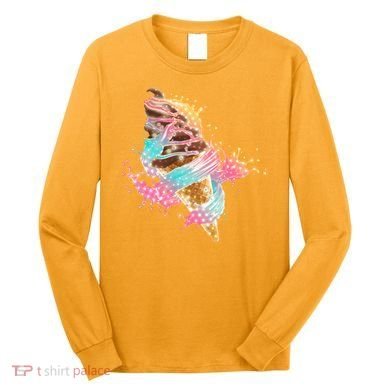 Fun Colorful Summer Time Chocolate Ice Cream Long Sleeve Shirt
