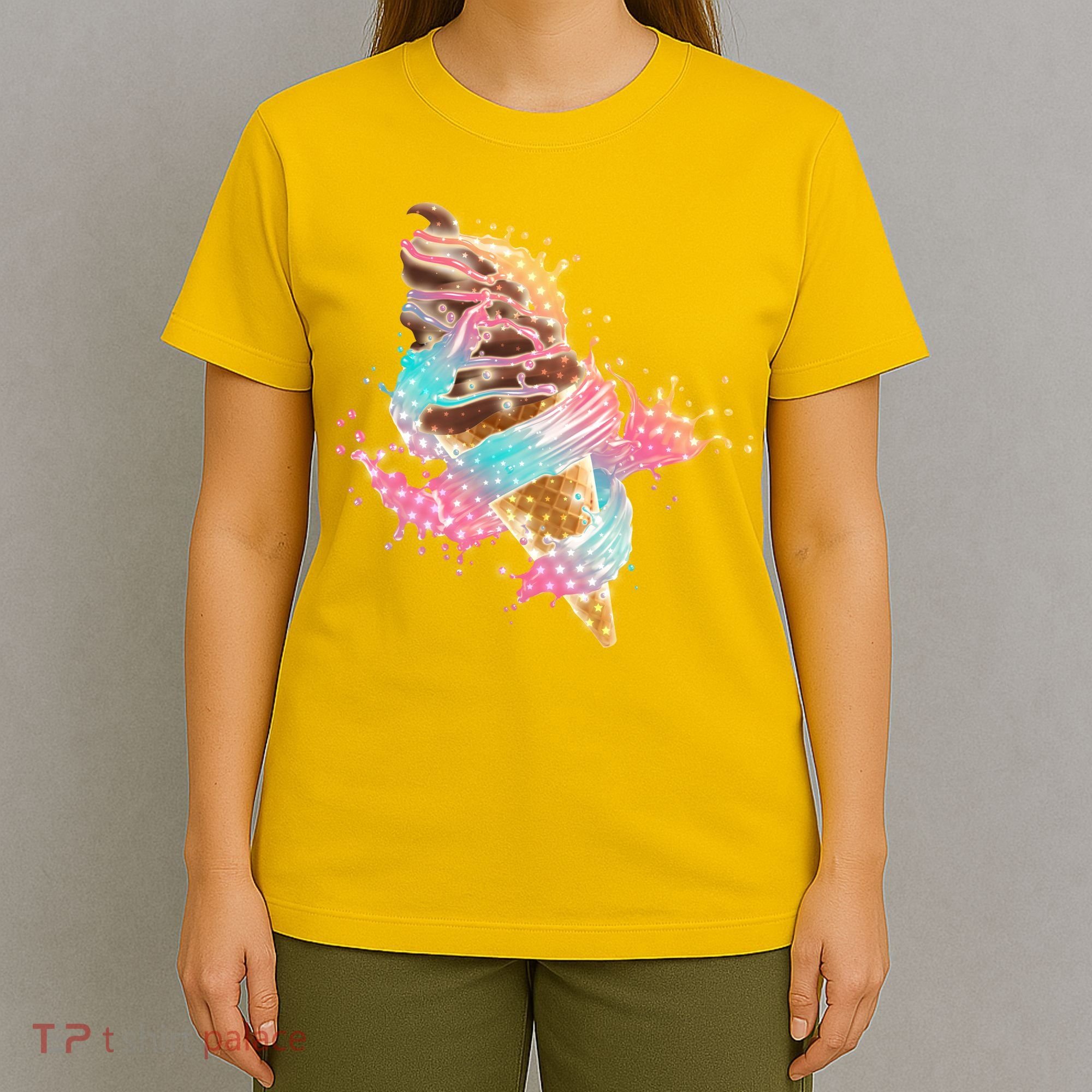Fun Colorful Summer Time Chocolate Ice Cream T-Shirt