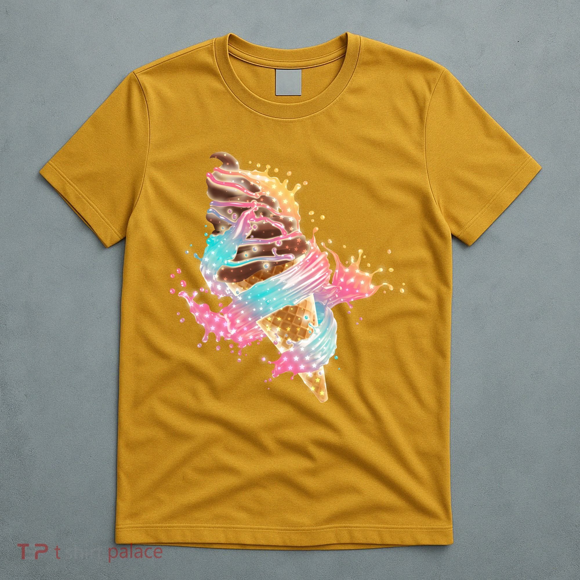 Fun Colorful Summer Time Chocolate Ice Cream T-Shirt