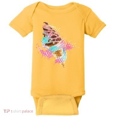 Fun Colorful Summer Time Chocolate Ice Cream Baby Bodysuit