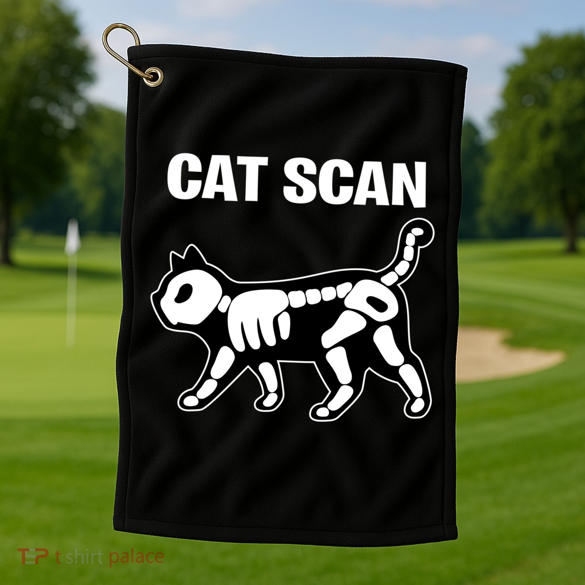 Funny Cat Scan Ct Scan Cat Xgiftray Pun Sarcastic Rad Tech Gift Meaningful Gift Golf Towel