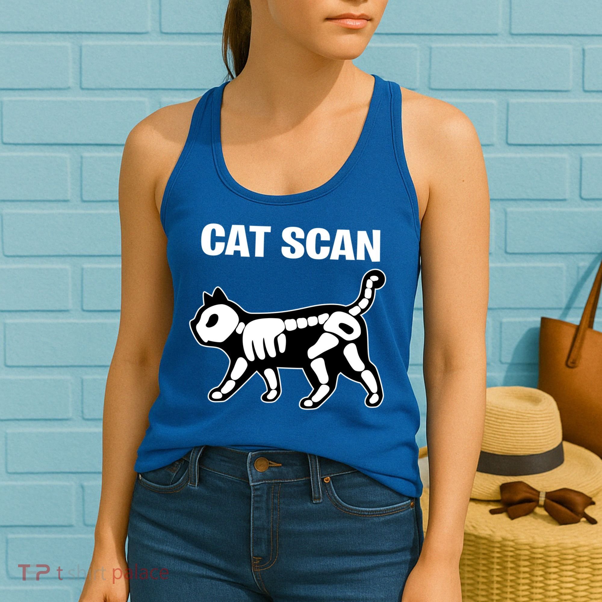 Funny Cat Scan Ct Scan Cat Xgiftray Pun Sarcastic Rad Tech Gift Meaningful Gift Women's Tank Top