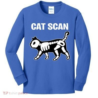 Funny Cat Scan Ct Scan Cat Xgiftray Pun Sarcastic Rad Tech Gift Meaningful Gift Kids Long Sleeve Shirt
