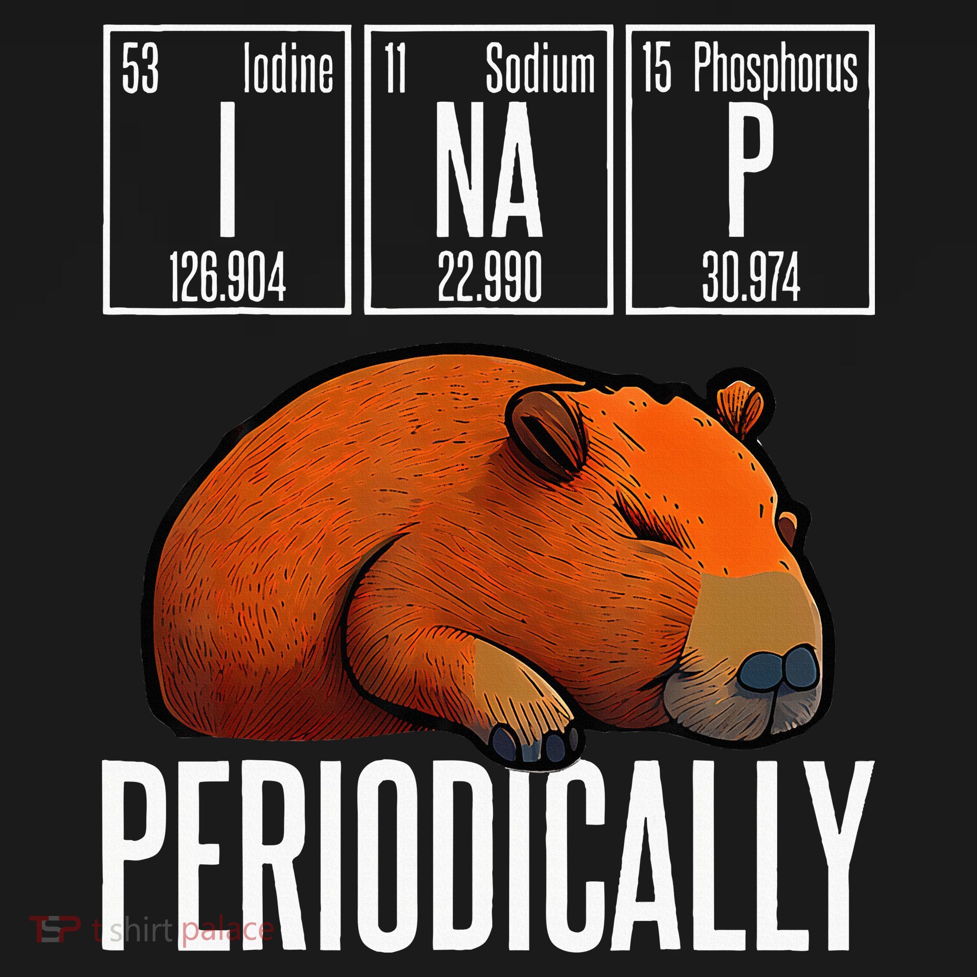 Funny Chemistry Science I Nap Periodically Capybara Lover Apron