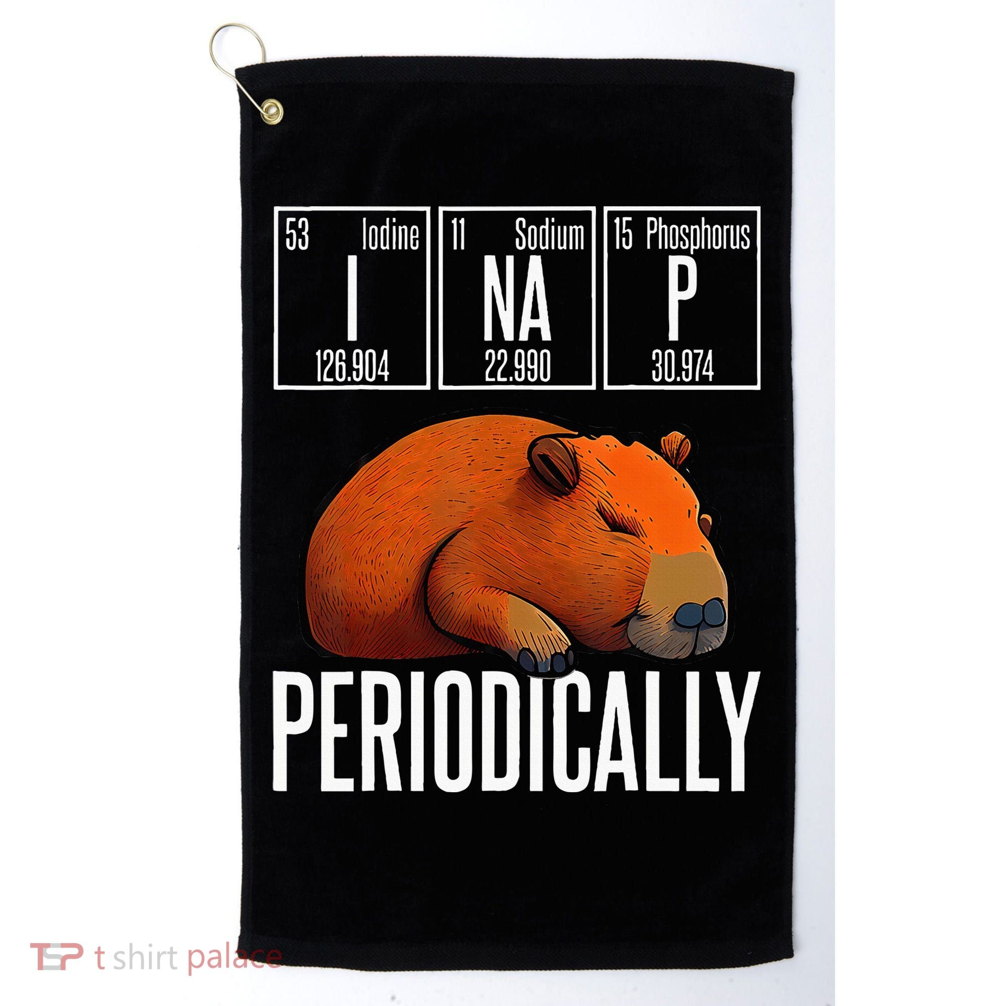 Funny Chemistry Science I Nap Periodically Capybara Lover Golf Towel