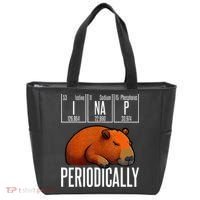 Funny Chemistry Science I Nap Periodically Capybara Lover Tote Bag thumb 0