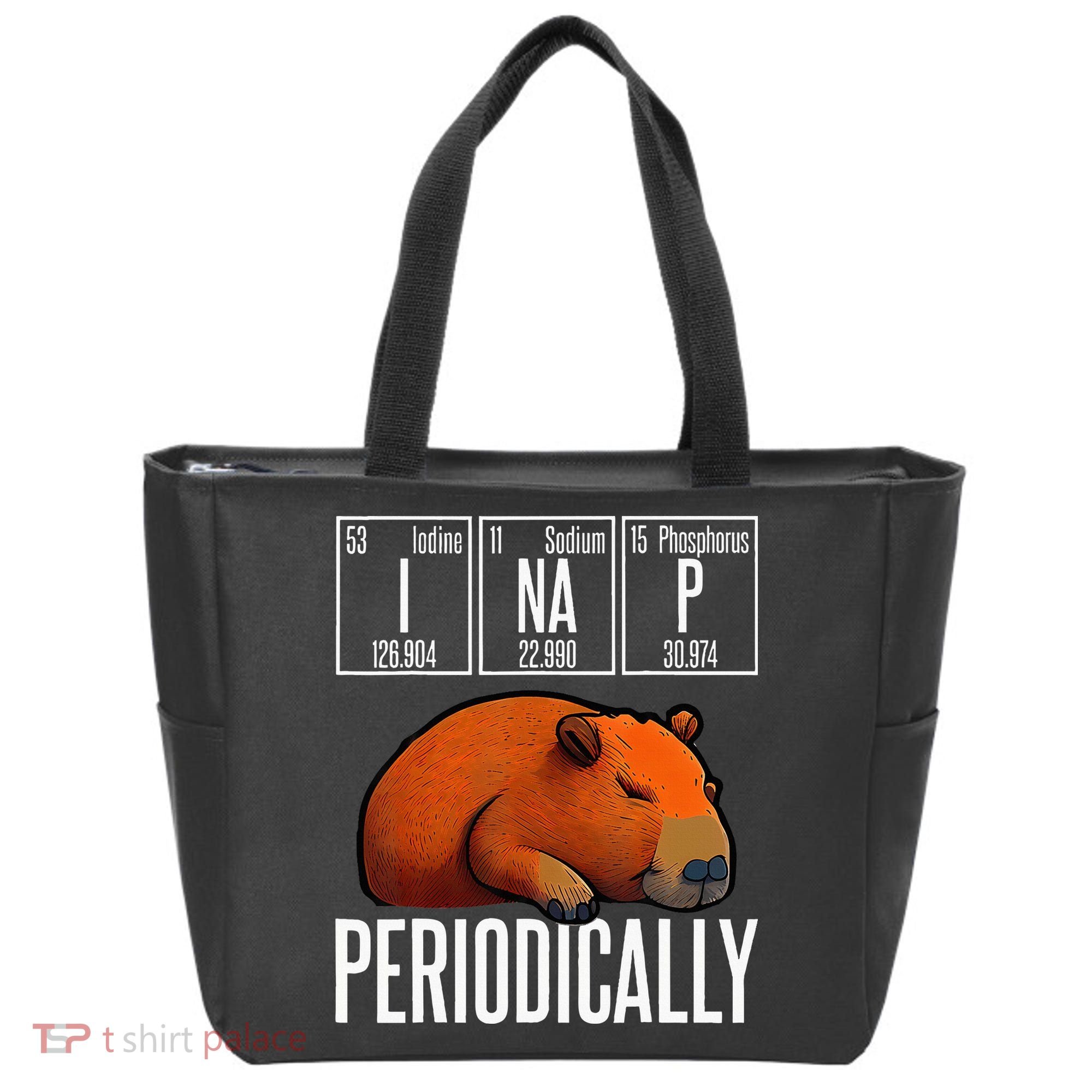 Funny Chemistry Science I Nap Periodically Capybara Lover Tote Bag