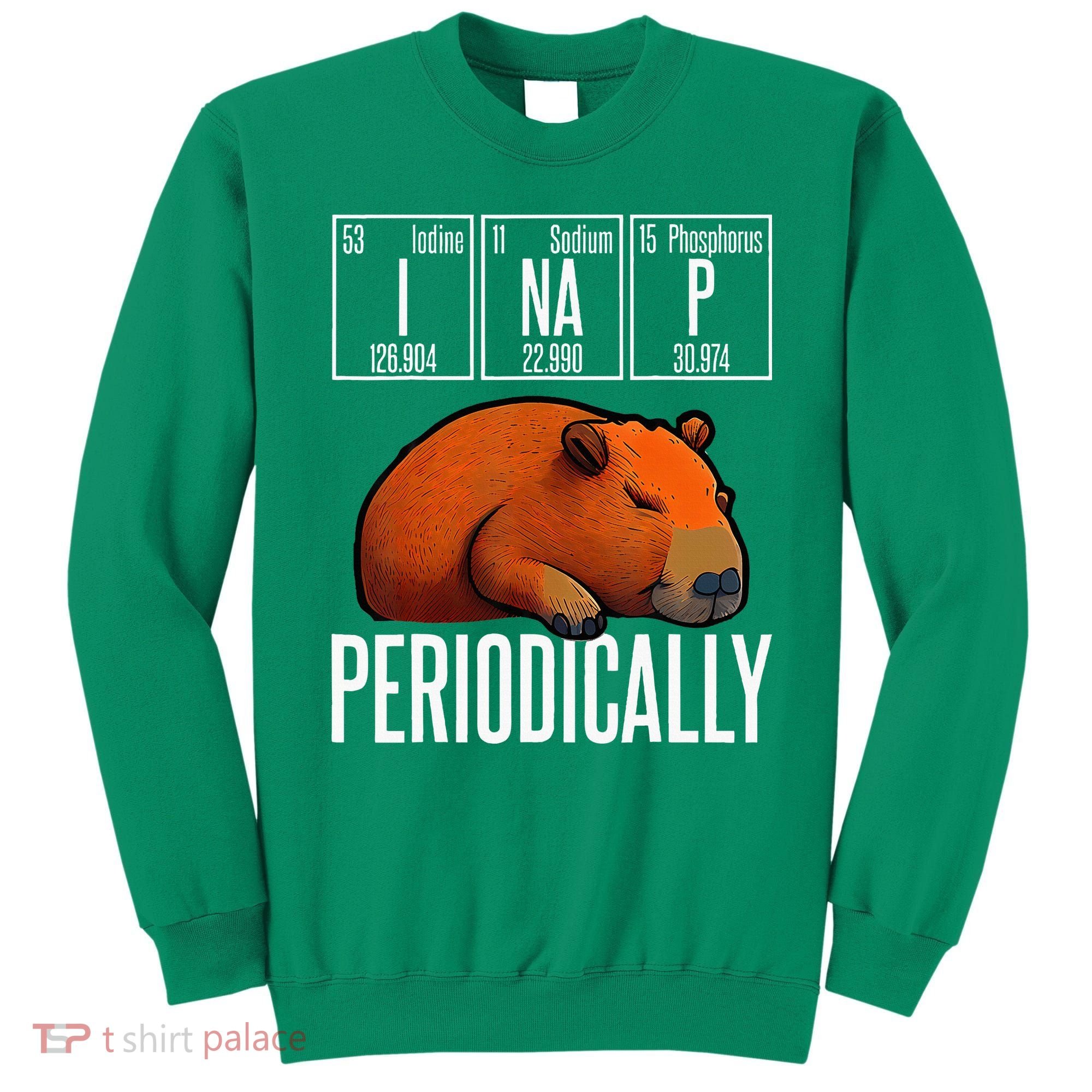 Funny Chemistry Science I Nap Periodically Capybara Lover Sweatshirt
