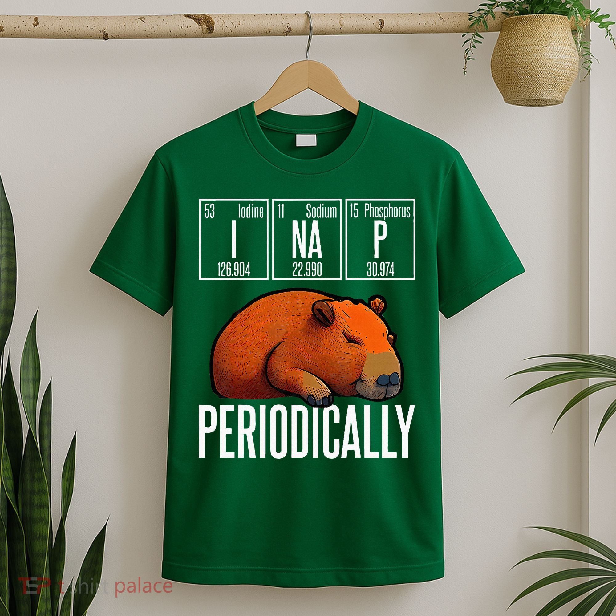 Funny Chemistry Science I Nap Periodically Capybara Lover T-Shirt