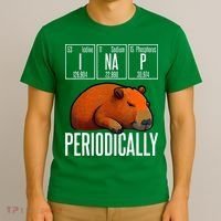 Funny Chemistry Science I Nap Periodically Capybara Lover T-Shirt thumb 3