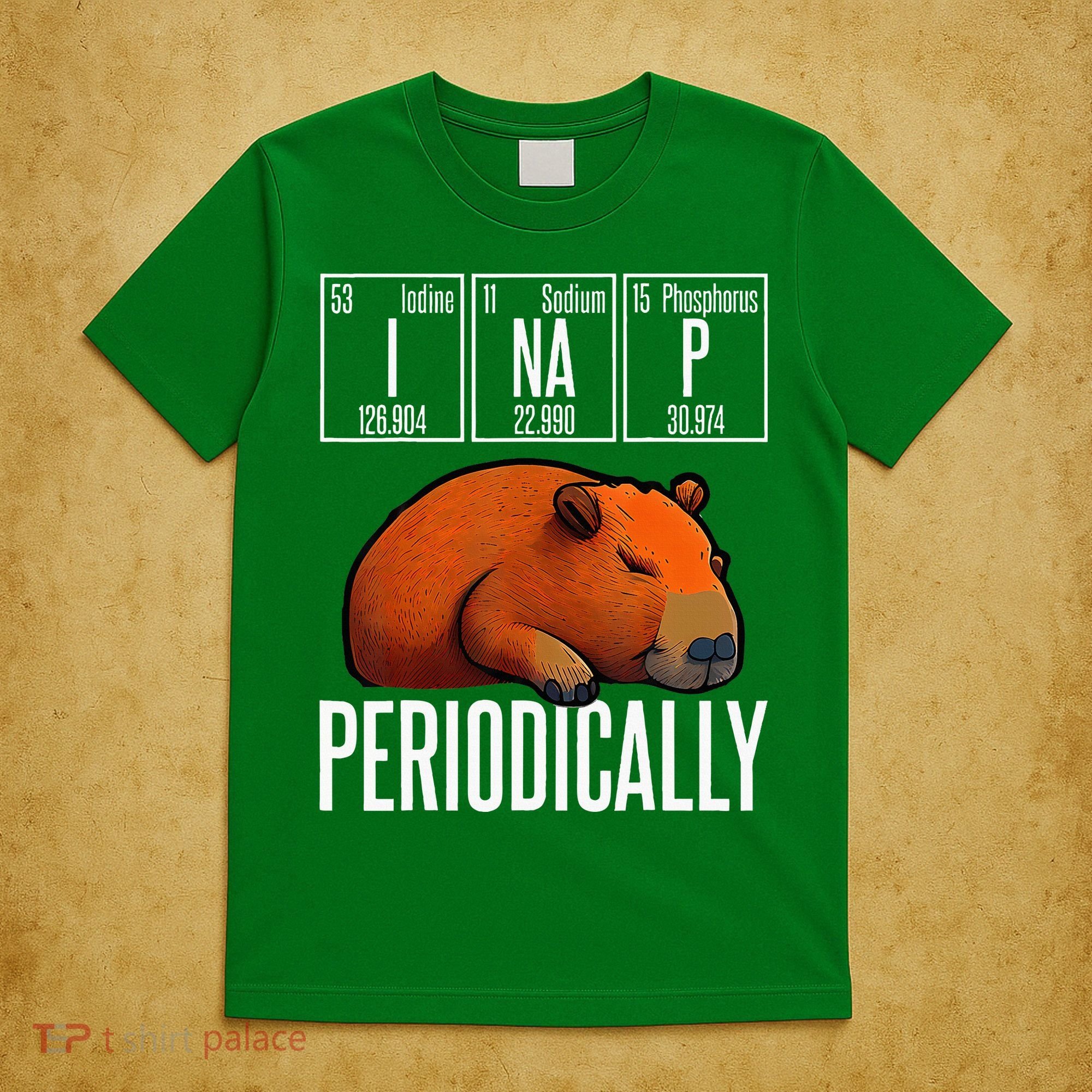 Funny Chemistry Science I Nap Periodically Capybara Lover T-Shirt