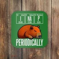Funny Chemistry Science I Nap Periodically Capybara Lover Coaster thumb 0