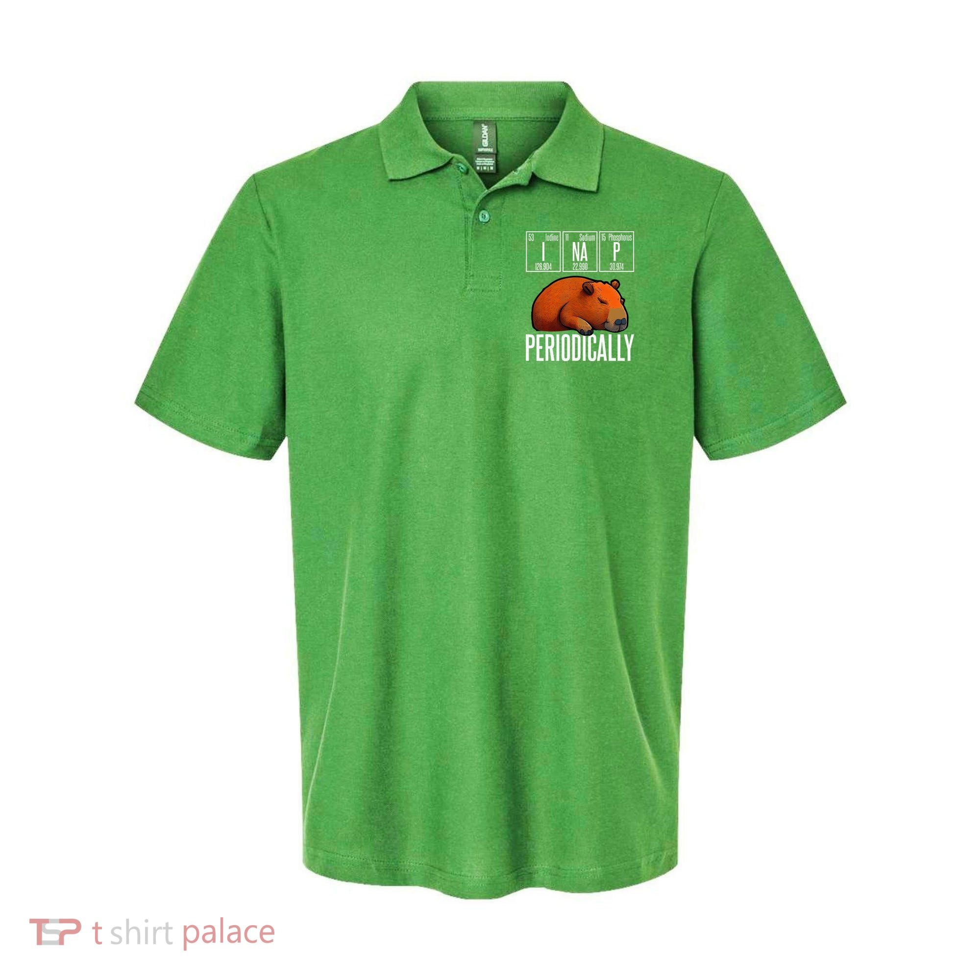 Funny Chemistry Science I Nap Periodically Capybara Lover Polo