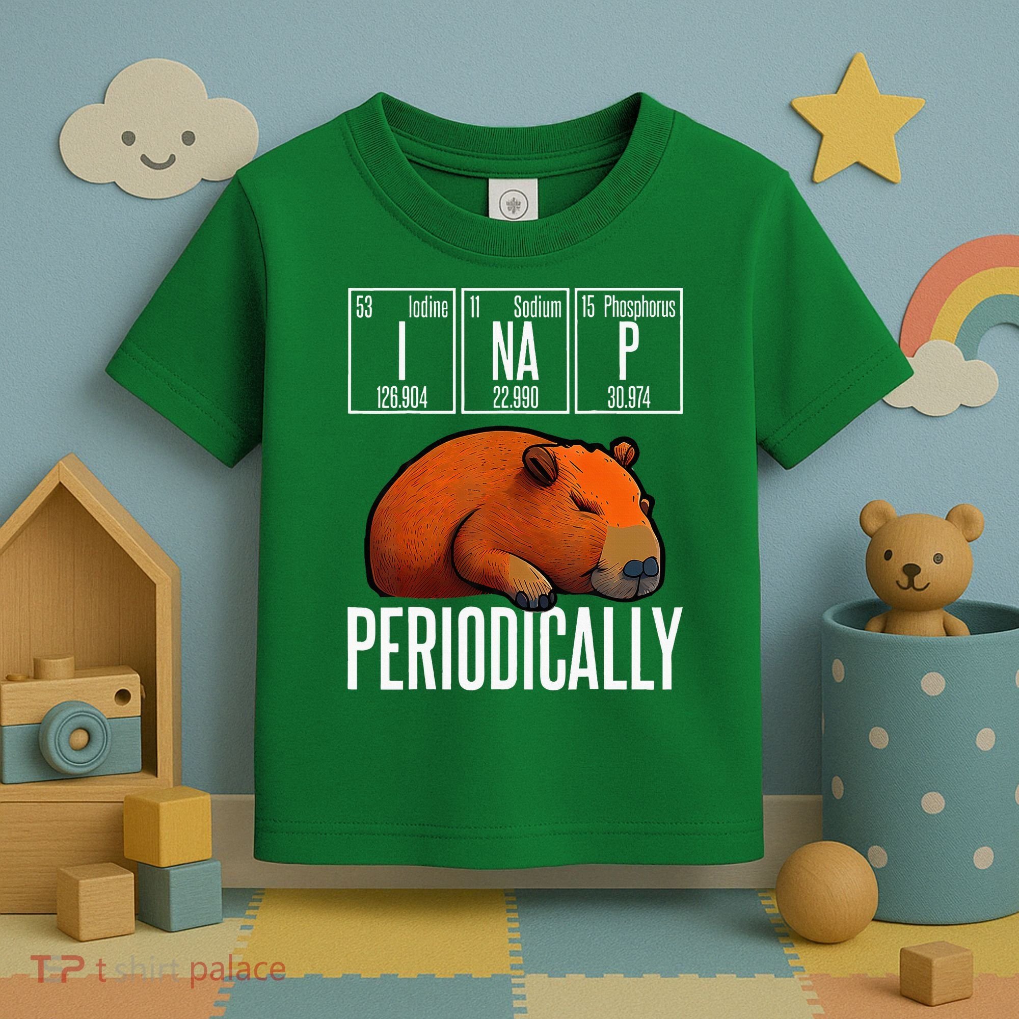 Funny Chemistry Science I Nap Periodically Capybara Lover Toddler T-Shirt