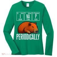 Funny Chemistry Science I Nap Periodically Capybara Lover Women's Long Sleeve Shirt thumb 0