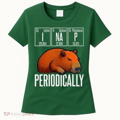 Funny Chemistry Science I Nap Periodically Capybara Lover Women's T-Shirt