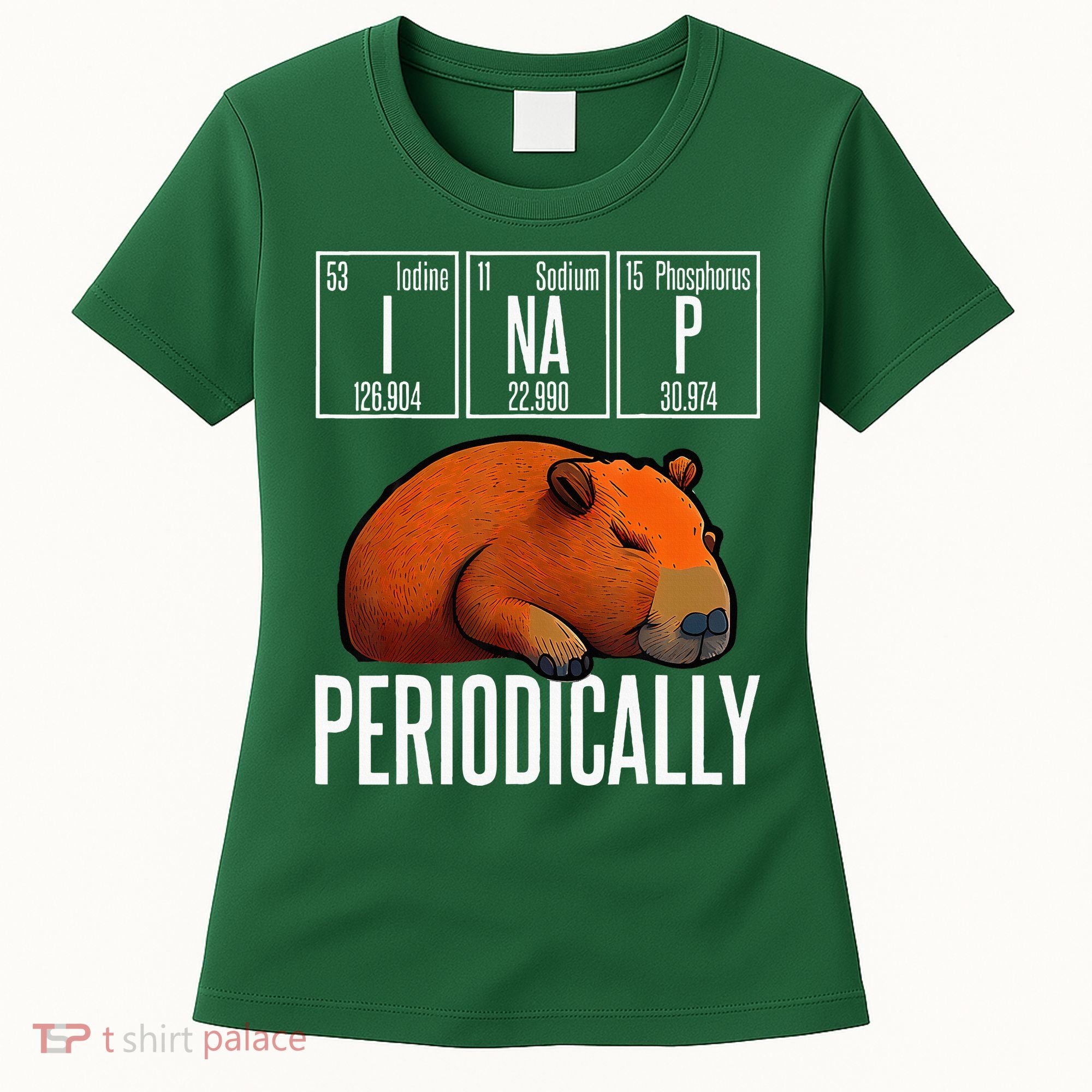 Funny Chemistry Science I Nap Periodically Capybara Lover Women's T-Shirt