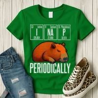 Funny Chemistry Science I Nap Periodically Capybara Lover Women's T-Shirt thumb 3