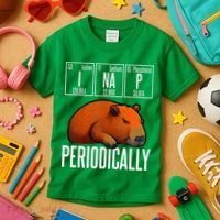 Funny Chemistry Science I Nap Periodically Capybara Lover Kids T-Shirt thumb 3