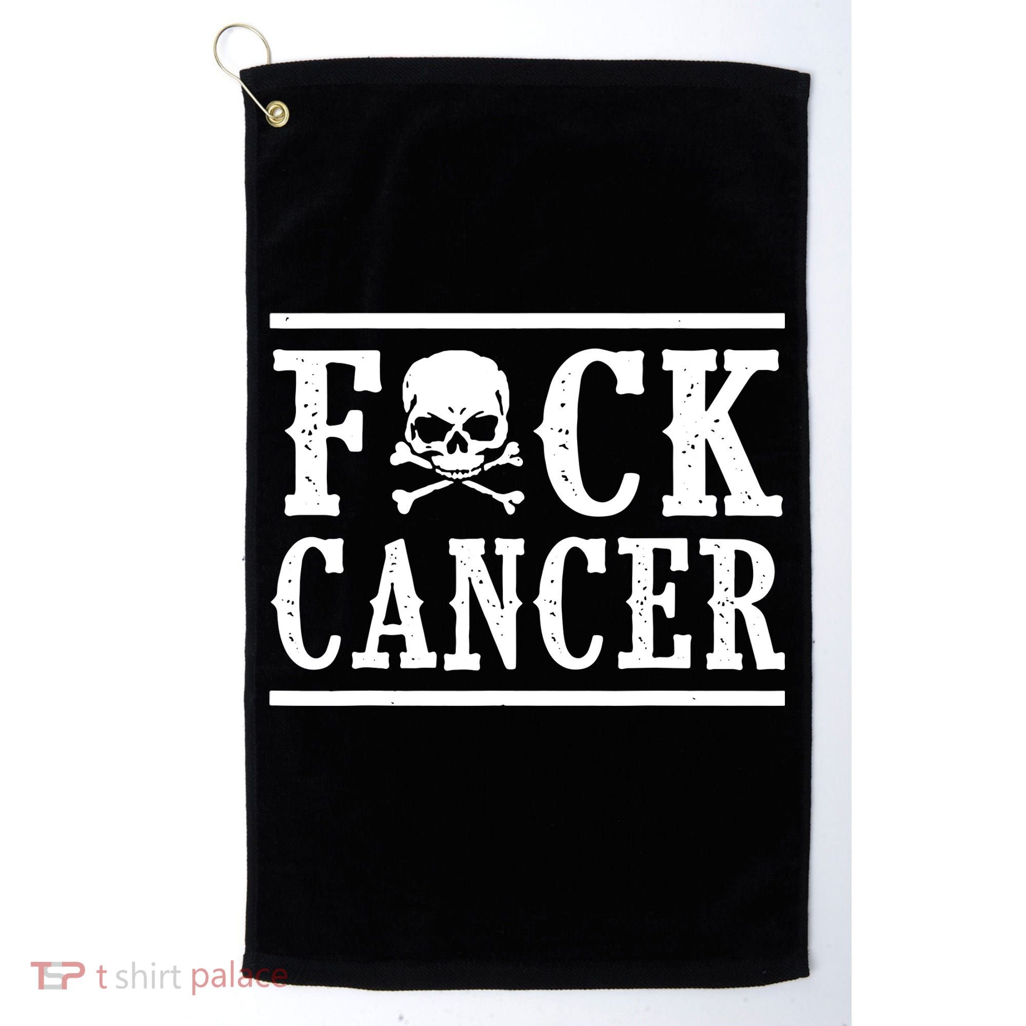 F Cancer Skull And Crossbones Golf Towel