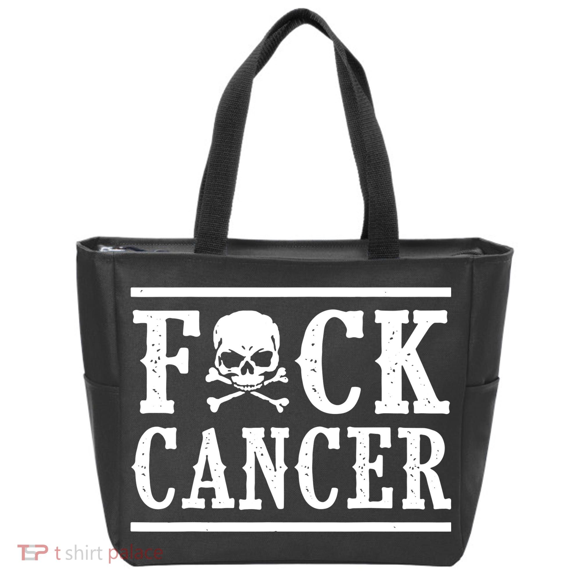 F Cancer Skull And Crossbones Tote Bag