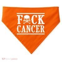 F Cancer Skull And Crossbones USA-Made Doggie Bandana thumb 0