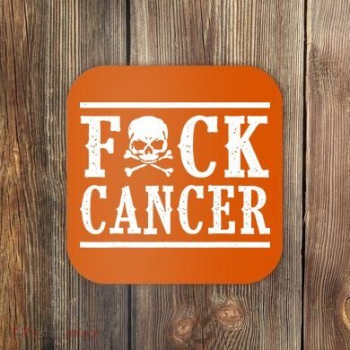 F Cancer Skull And Crossbones Coaster