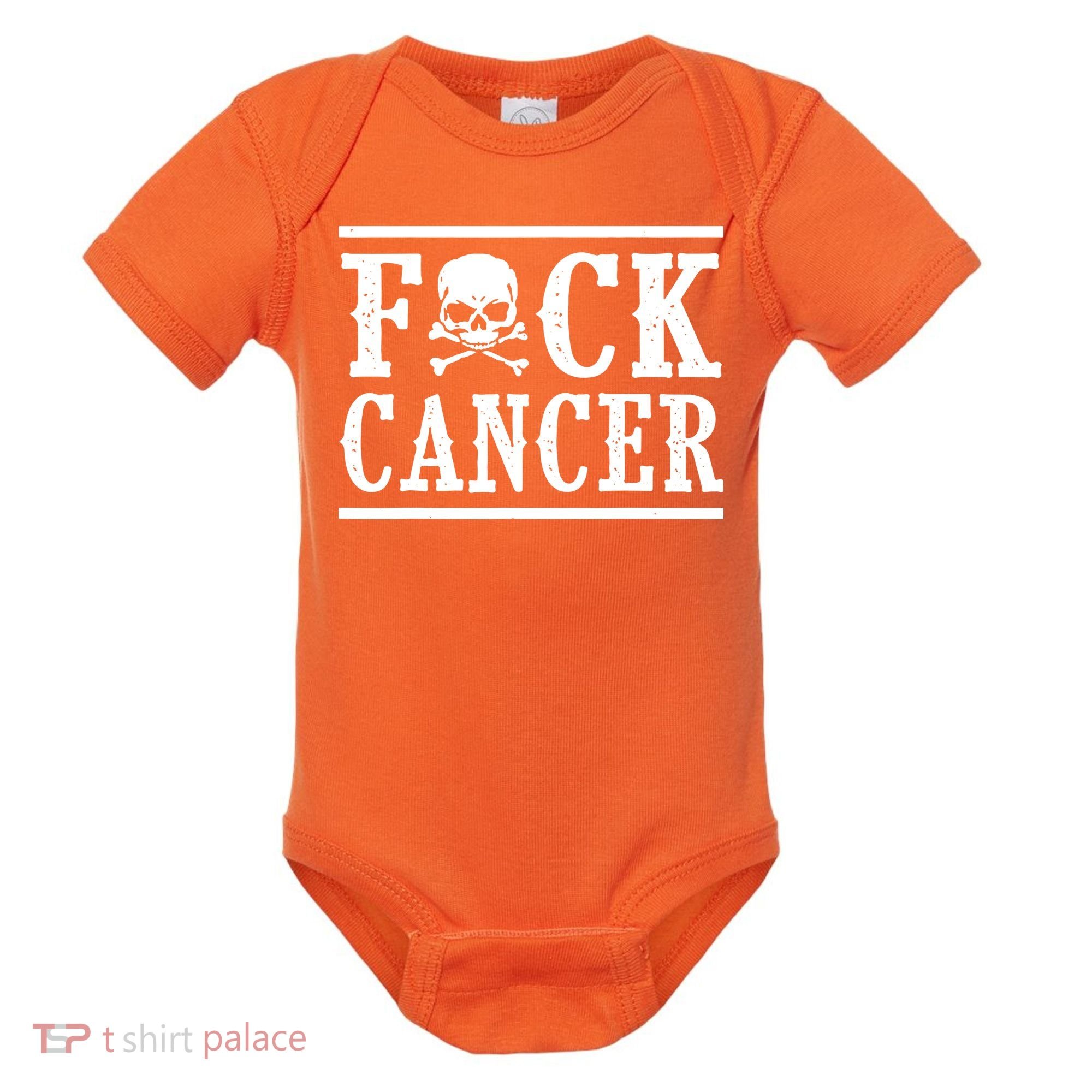 F Cancer Skull And Crossbones Baby Bodysuit
