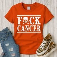 F Cancer Skull And Crossbones Women's T-Shirt thumb 3