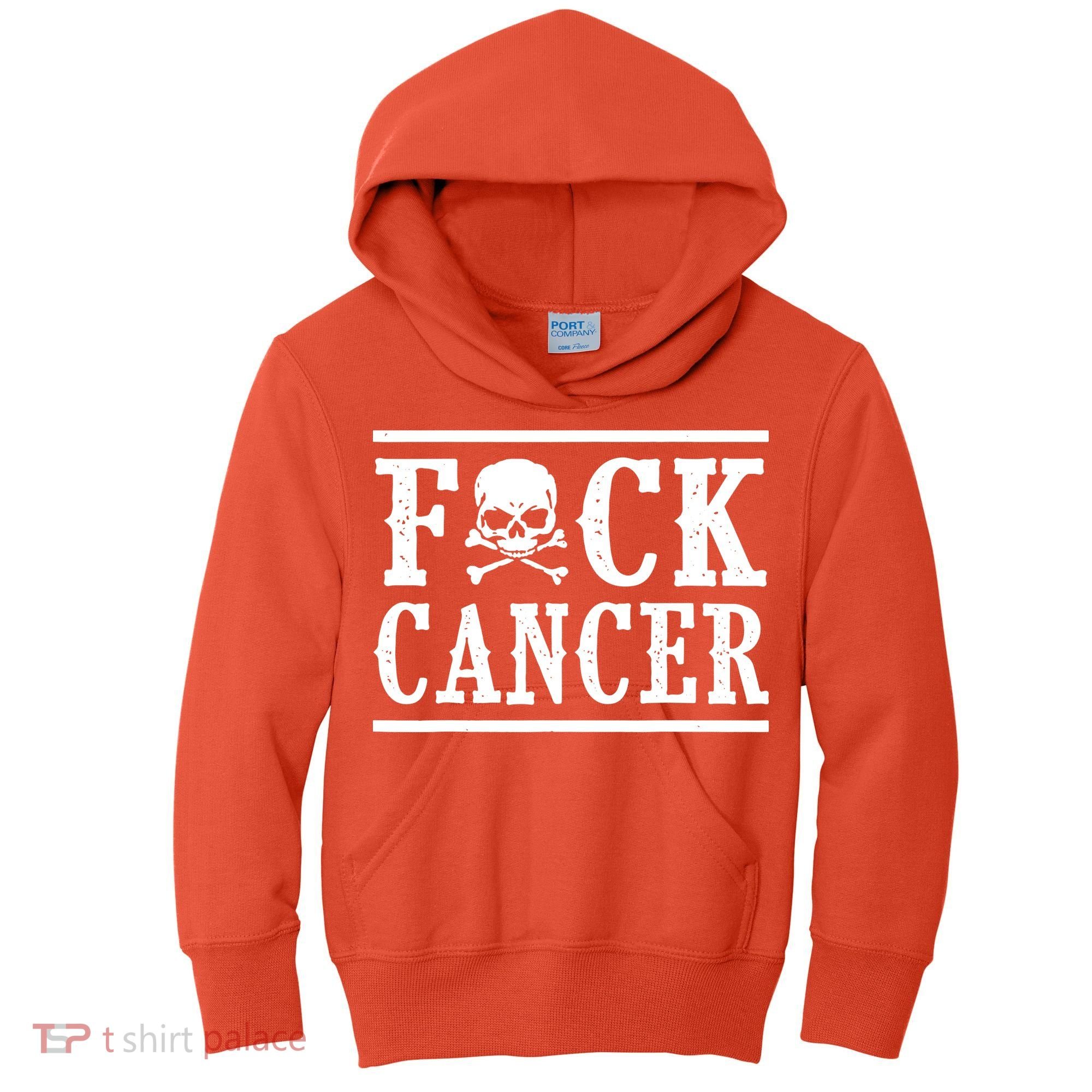 F Cancer Skull And Crossbones Kids Hoodie