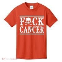 F Cancer Skull And Crossbones Kids T-Shirt thumb 0