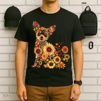 Floral Chihuahua Sunflower Mama Cute Mom Mother's Day  T-Shirt thumb 6