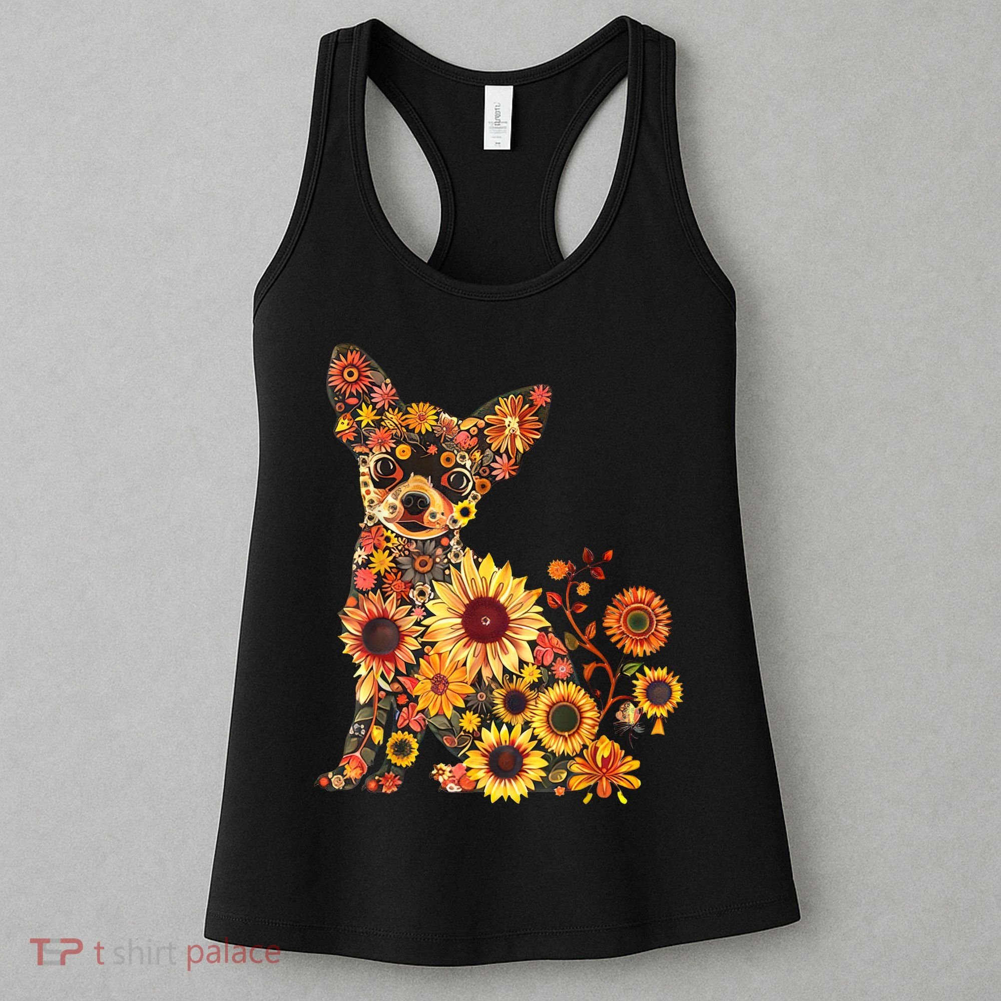 Floral Chihuahua Sunflower Mama Cute Mom Mother's Day  Women's Tank Top