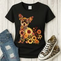 Floral Chihuahua Sunflower Mama Cute Mom Mother's Day  Women's T-Shirt thumb 3