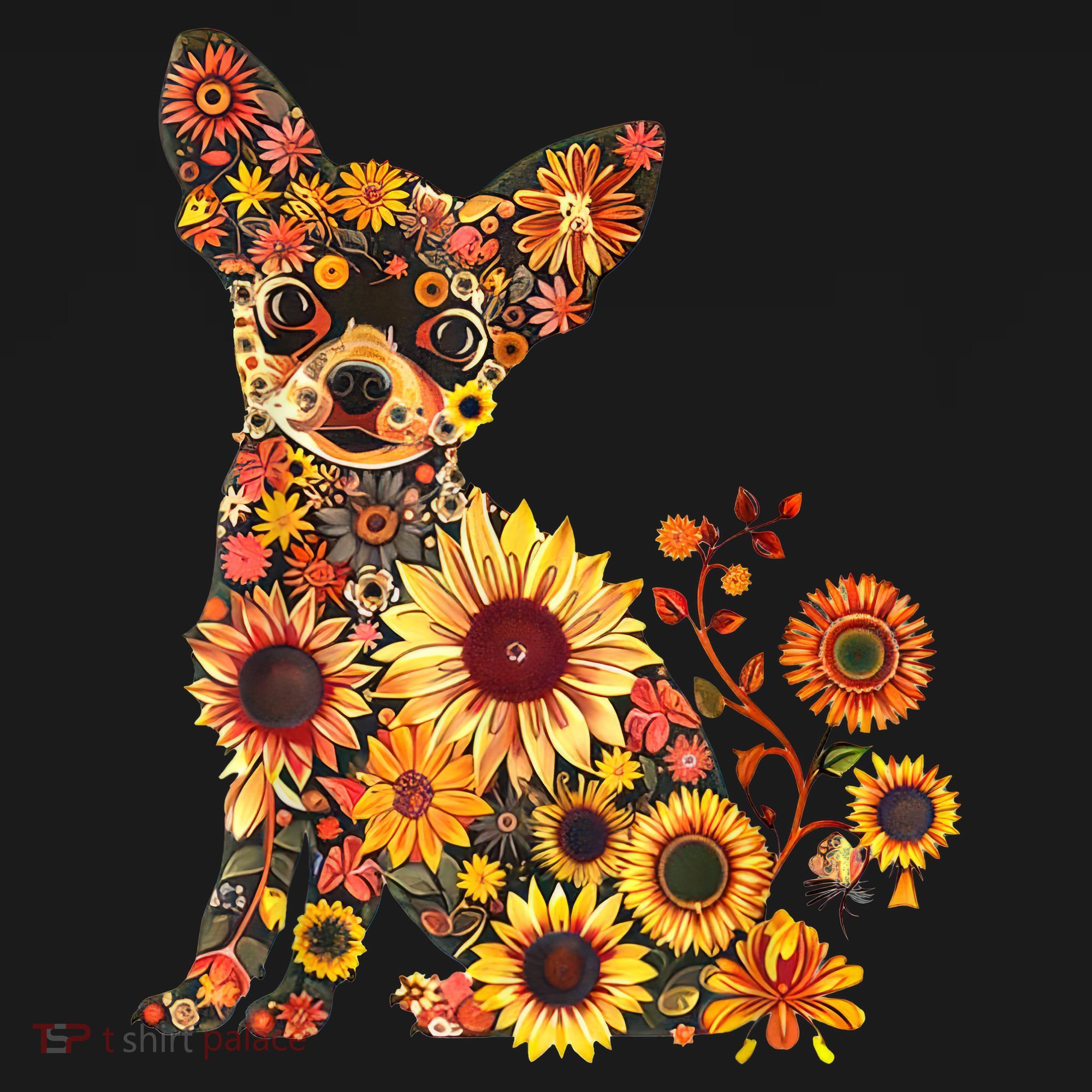 Floral Chihuahua Sunflower Mama Cute Mom Mother's Day  Women's T-Shirt