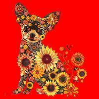 Floral Chihuahua Sunflower Mama Cute Mom Mother's Day  Santa Hat thumb 1