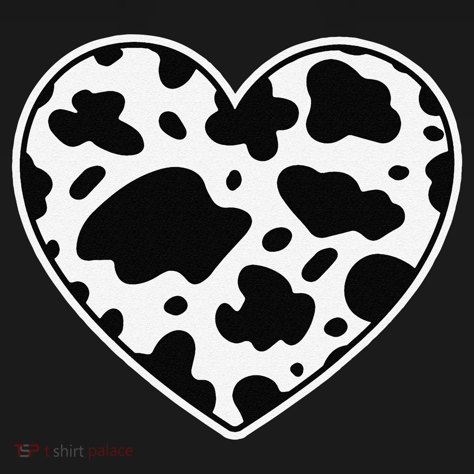 Farmer cows Skin print black and white Heart Cow Hoodie
