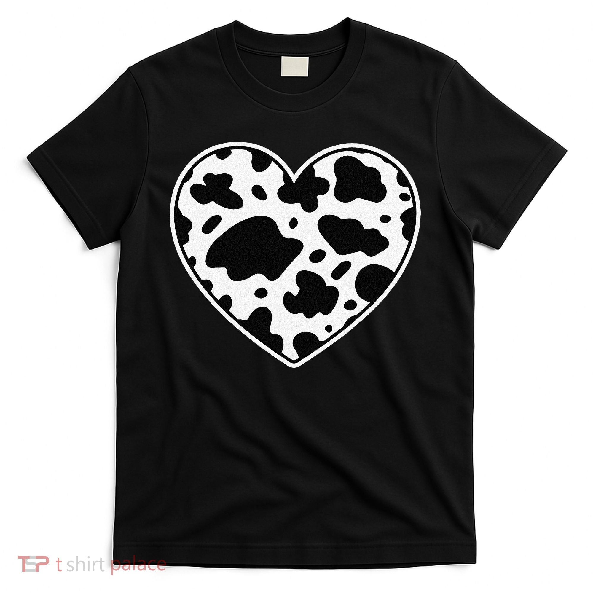 Farmer cows Skin print black and white Heart Cow T-Shirt