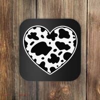 Farmer cows Skin print black and white Heart Cow Coaster thumb 0