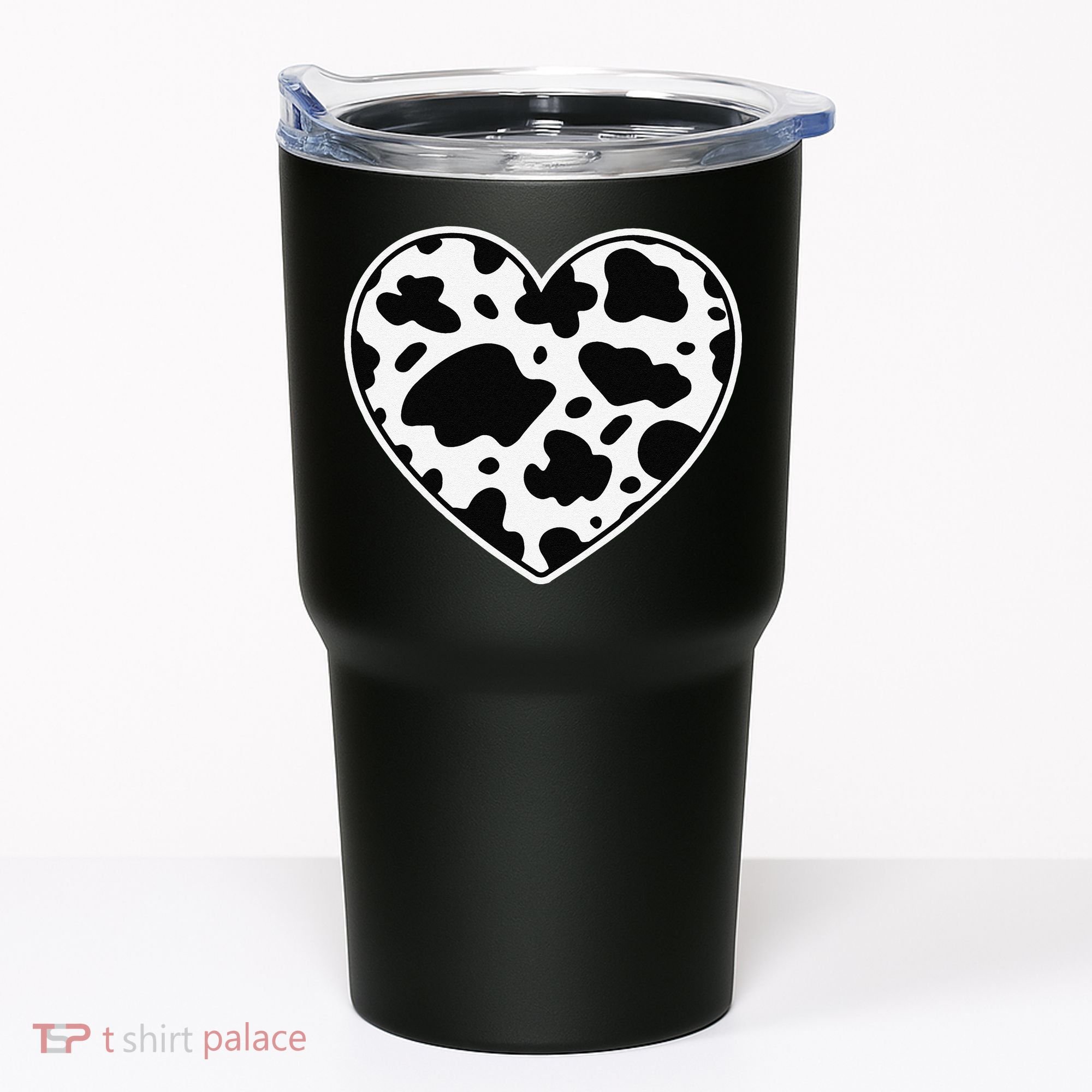 Farmer cows Skin print black and white Heart Cow Tumbler