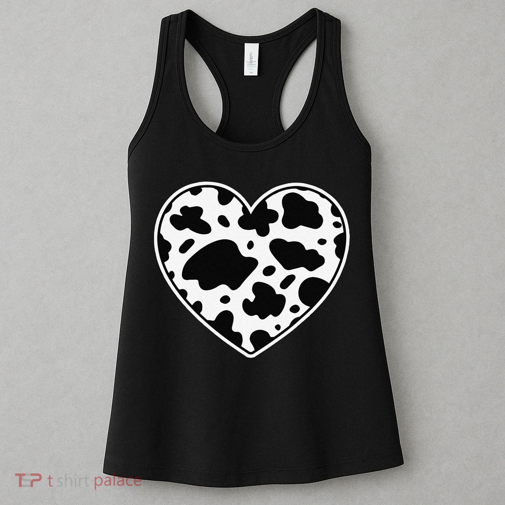 Farmer cows Skin print black and white Heart Cow Women's Tank Top