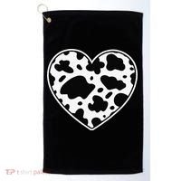 Farmer cows Skin print black and white Heart Cow Golf Towel thumb 0