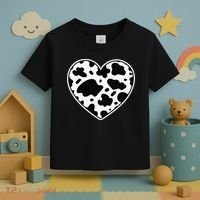 Farmer cows Skin print black and white Heart Cow Toddler T-Shirt thumb 3