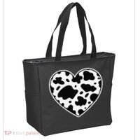 Farmer cows Skin print black and white Heart Cow Tote Bag thumb 2