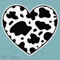 Farmer cows Skin print black and white Heart Cow Sueded Cloud Jersey T-Shirt thumb 2