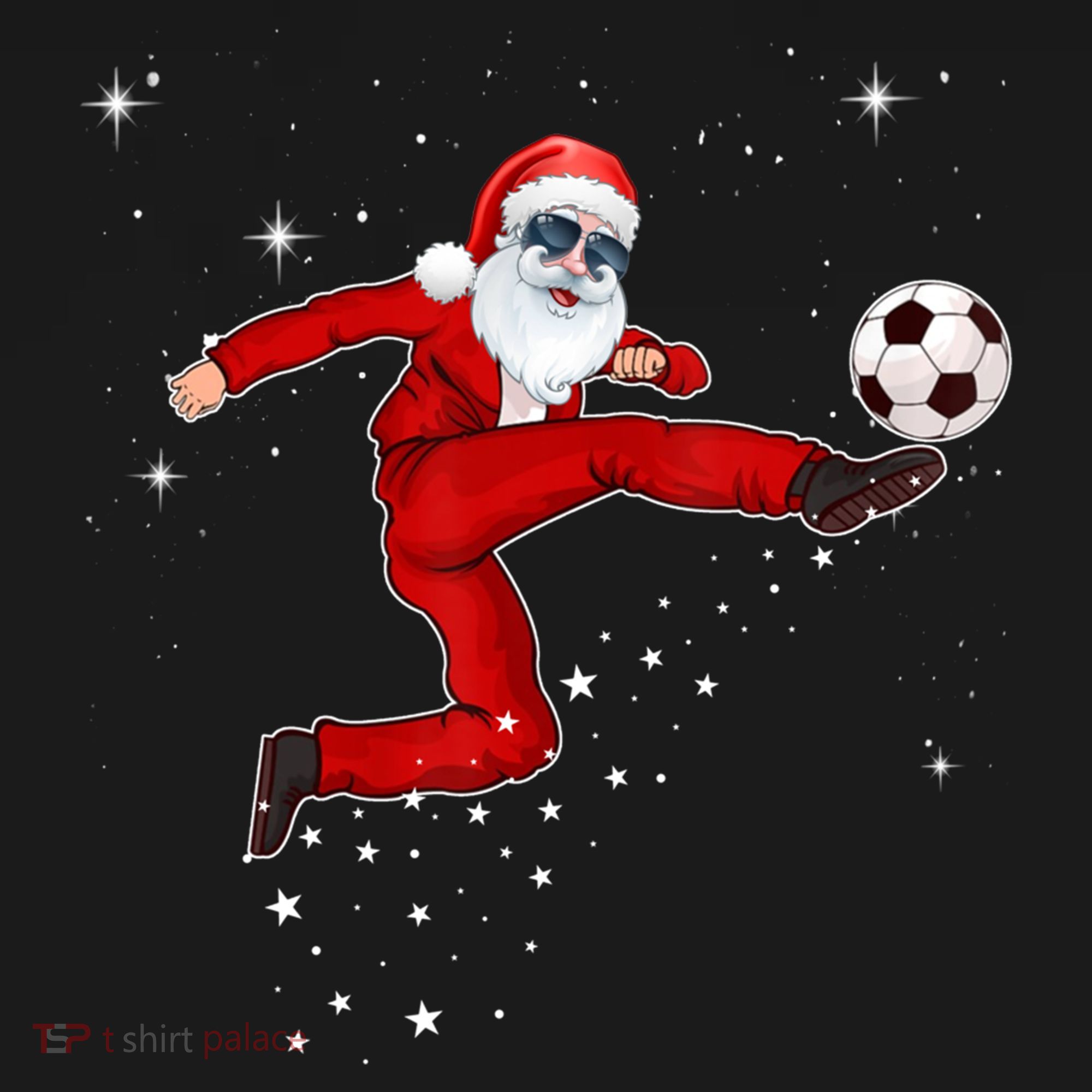 Funny Christmas Santa Soccer Playing Xmas Boys Sport Gift Doggie Tank