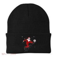 Funny Christmas Santa Soccer Playing Xmas Boys Sport Gift Beanie thumb 0