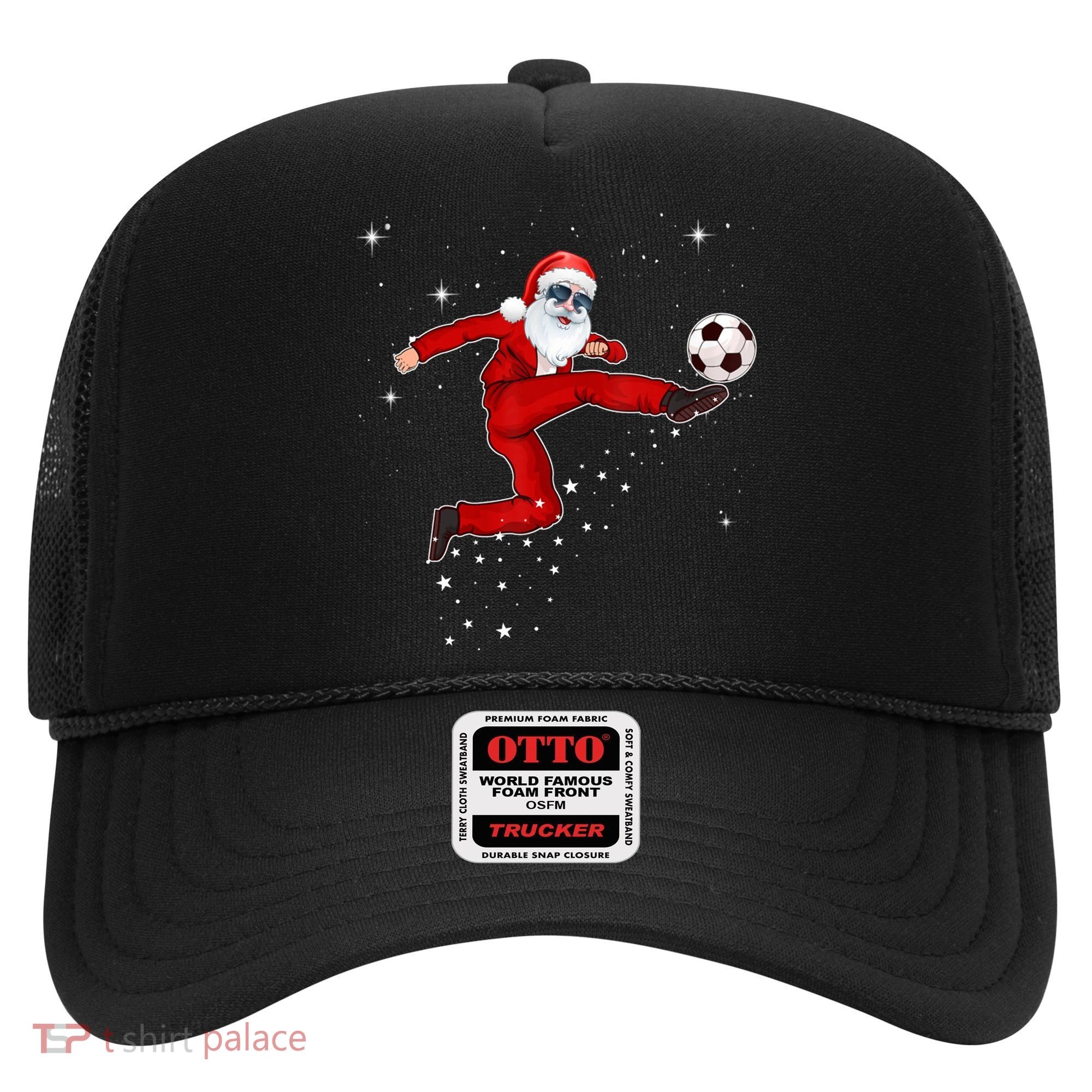 Funny Christmas Santa Soccer Playing Xmas Boys Sport Gift Hat