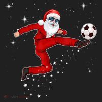 Funny Christmas Santa Soccer Playing Xmas Boys Sport Gift Golf Towel thumb 3